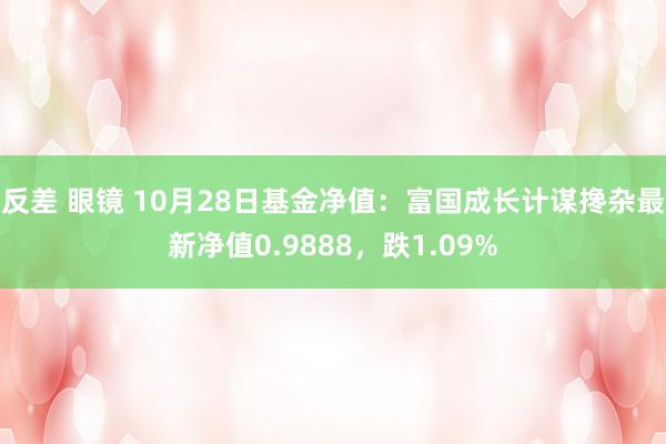 反差 眼镜 10月28日基金净值：富国成长计谋搀杂最新净值0.9888，跌1.09%