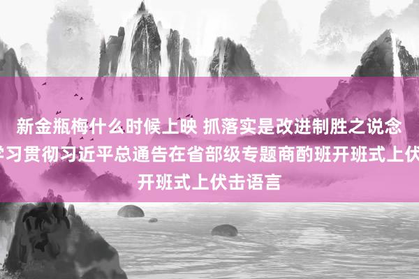 新金瓶梅什么时候上映 抓落实是改进制胜之说念——论学习贯彻习近平总通告在省部级专题商酌班开班式上伏击语言