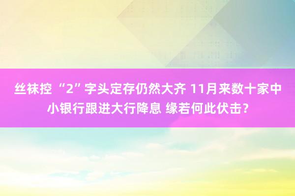 丝袜控 “2”字头定存仍然大齐 11月来数十家中小银行跟进大行降息 缘若何此伏击？