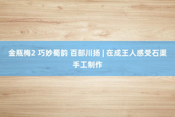 金瓶梅2 巧妙蜀韵 百部川扬 | 在成王人感受石渠手工制作