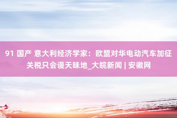 91 国产 意大利经济学家：欧盟对华电动汽车加征关税只会谩天昧地_大皖新闻 | 安徽网