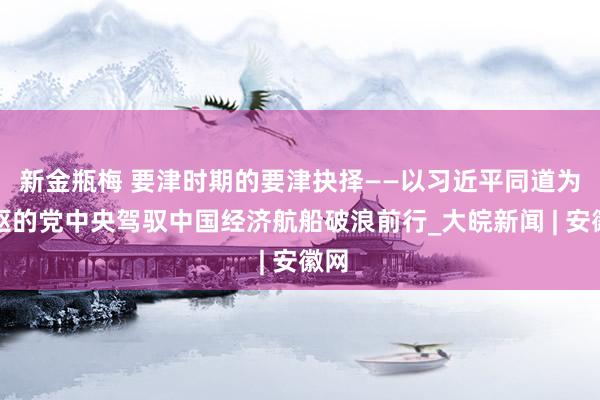 新金瓶梅 要津时期的要津抉择——以习近平同道为中枢的党中央驾驭中国经济航船破浪前行_大皖新闻 | 安徽网