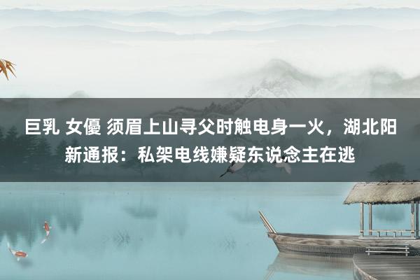 巨乳 女優 须眉上山寻父时触电身一火，湖北阳新通报：私架电线嫌疑东说念主在逃