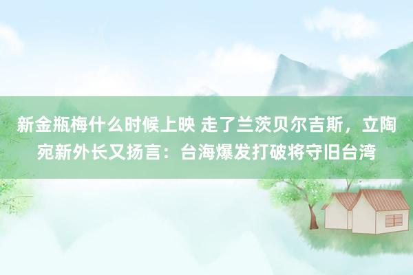 新金瓶梅什么时候上映 走了兰茨贝尔吉斯，立陶宛新外长又扬言：台海爆发打破将守旧台湾