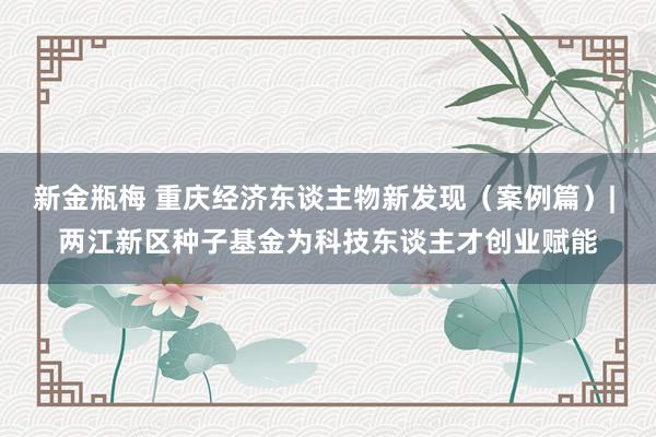 新金瓶梅 重庆经济东谈主物新发现（案例篇）| 两江新区种子基金为科技东谈主才创业赋能