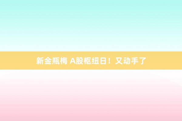 新金瓶梅 A股枢纽日！又动手了