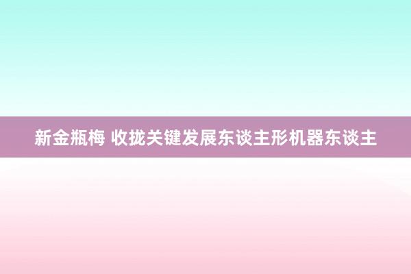 新金瓶梅 收拢关键发展东谈主形机器东谈主