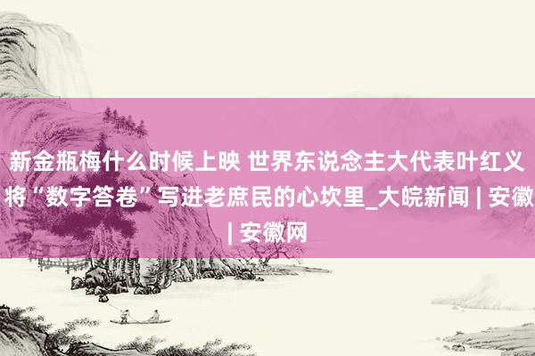 新金瓶梅什么时候上映 世界东说念主大代表叶红义：将“数字答卷”写进老庶民的心坎里_大皖新闻 | 安徽网