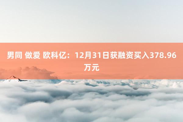男同 做爱 欧科亿：12月31日获融资买入378.96万元