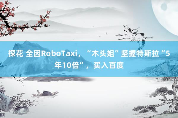 探花 全因RoboTaxi，“木头姐”坚握特斯拉“5年10倍”，买入百度