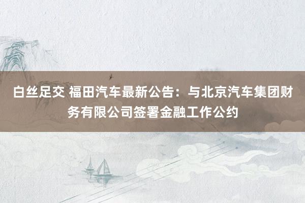白丝足交 福田汽车最新公告：与北京汽车集团财务有限公司签署金融工作公约