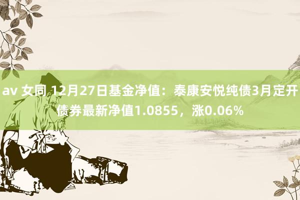 av 女同 12月27日基金净值：泰康安悦纯债3月定开债券最新净值1.0855，涨0.06%