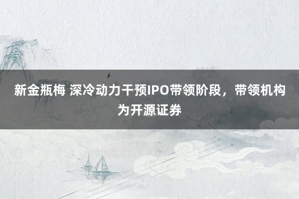 新金瓶梅 深冷动力干预IPO带领阶段，带领机构为开源证券