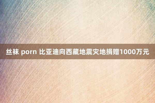 丝袜 porn 比亚迪向西藏地震灾地捐赠1000万元