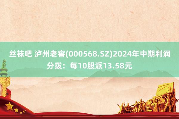 丝袜吧 泸州老窖(000568.SZ)2024年中期利润分拨：每10股派13.58元