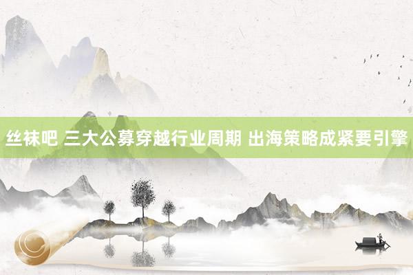 丝袜吧 三大公募穿越行业周期 出海策略成紧要引擎