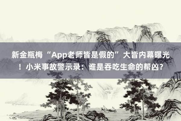 新金瓶梅 “App老师皆是假的” 大皆内幕曝光！小米事故警示录：谁是吞吃生命的帮凶？