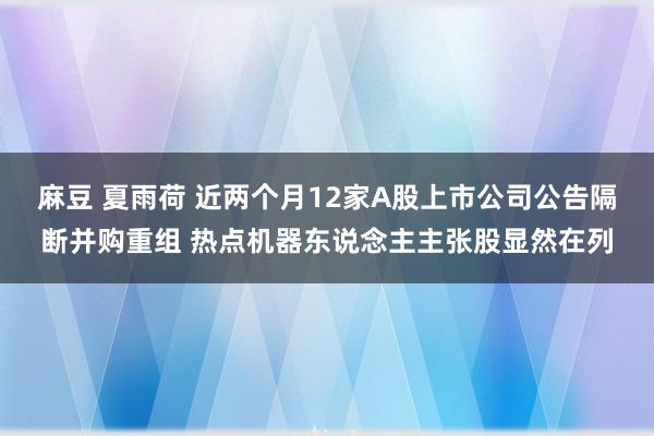 麻豆 夏雨荷 近两个月12家A股上市公司公告隔断并购重组 热点机器东说念主主张股显然在列
