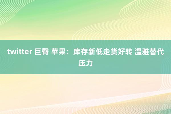 twitter 巨臀 苹果：库存新低走货好转 温雅替代压力