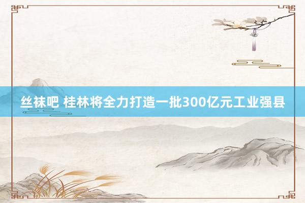 丝袜吧 桂林将全力打造一批300亿元工业强县