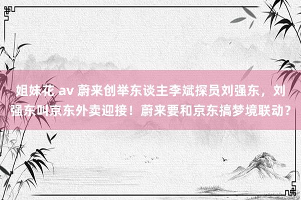 姐妹花 av 蔚来创举东谈主李斌探员刘强东，刘强东叫京东外卖迎接！蔚来要和京东搞梦境联动？