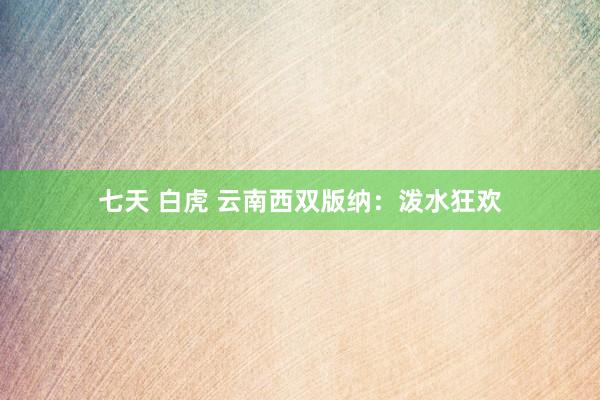 七天 白虎 云南西双版纳：泼水狂欢