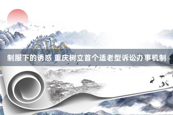 制服下的诱惑 重庆树立首个适老型诉讼办事机制