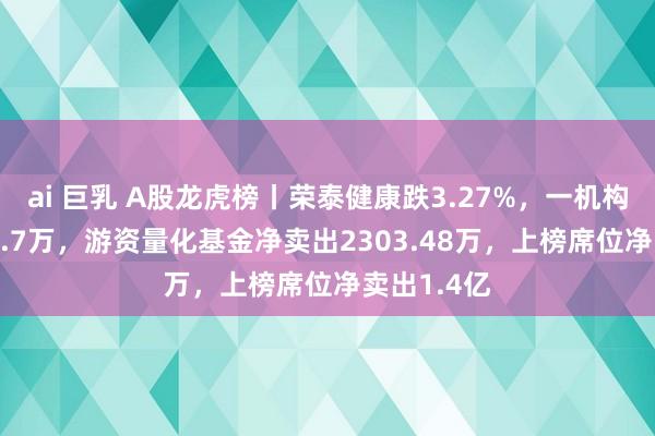 ai 巨乳 A股龙虎榜丨荣泰健康跌3.27%，一机构卖出5249.7万，游资量化基金净卖出2303.48万，上榜席位净卖出1.4亿