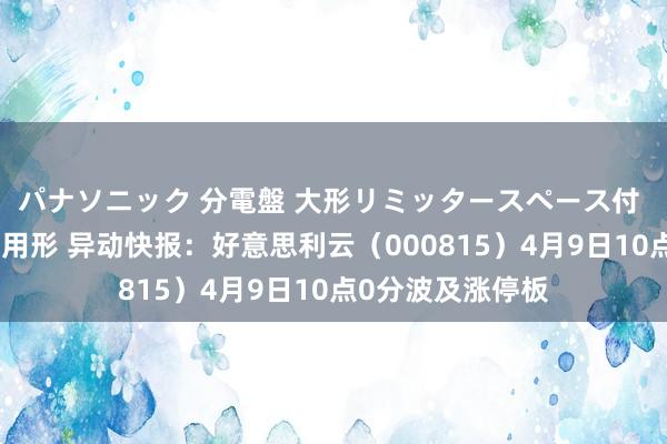 パナソニック 分電盤 大形リミッタースペース付 露出・半埋込両用形 异动快报：好意思利云（000815）4月9日10点0分波及涨停板