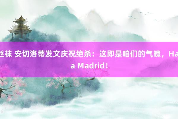 丝袜 安切洛蒂发文庆祝绝杀：这即是咱们的气魄，Hala Madrid！